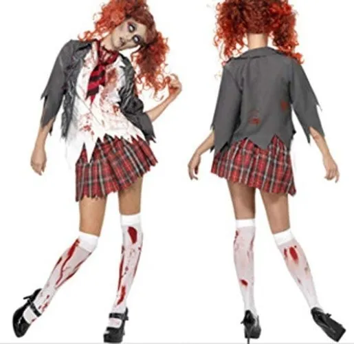 2pcs Halloween Bloody Stockings Horror Bloody Nurse High Socks Cosplay