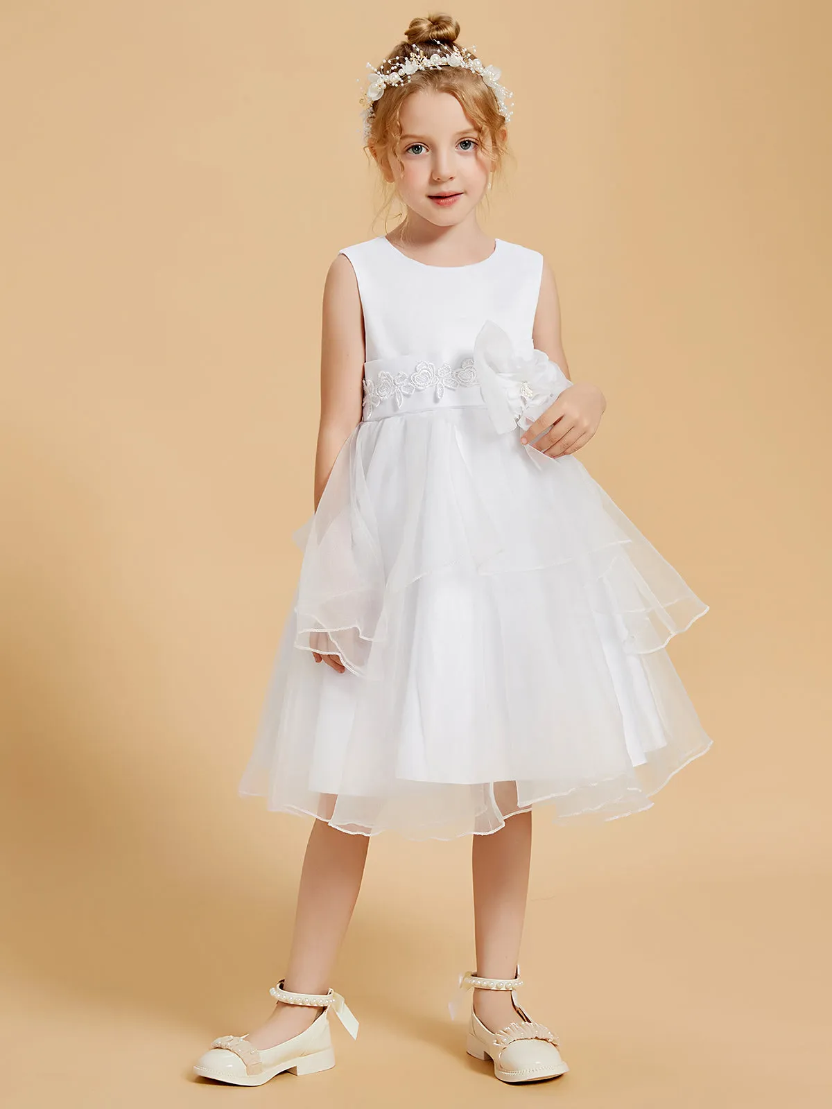 Adorable Knee-Length Flower Girl Dresses with Bowknot Accents