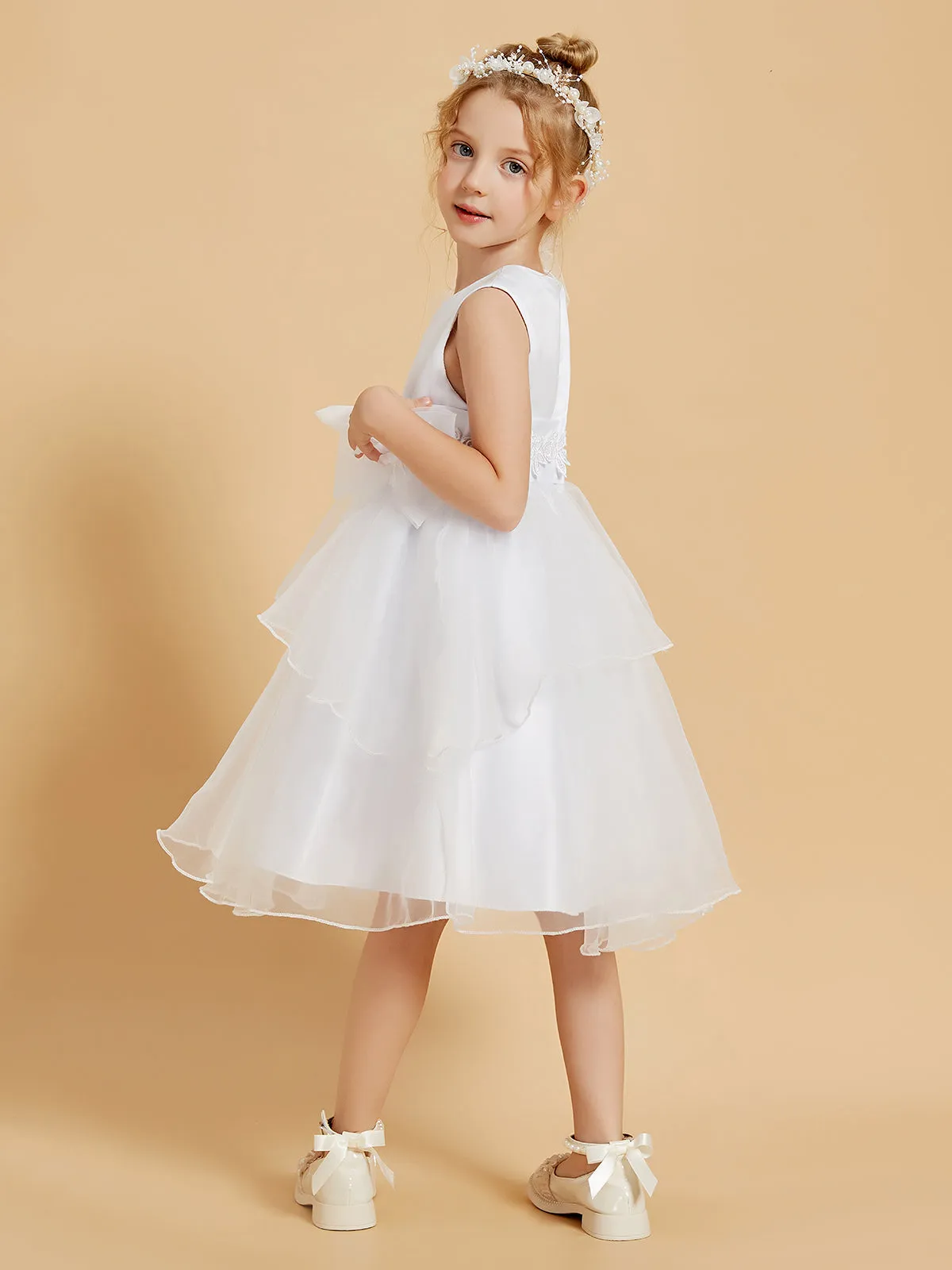 Adorable Knee-Length Flower Girl Dresses with Bowknot Accents