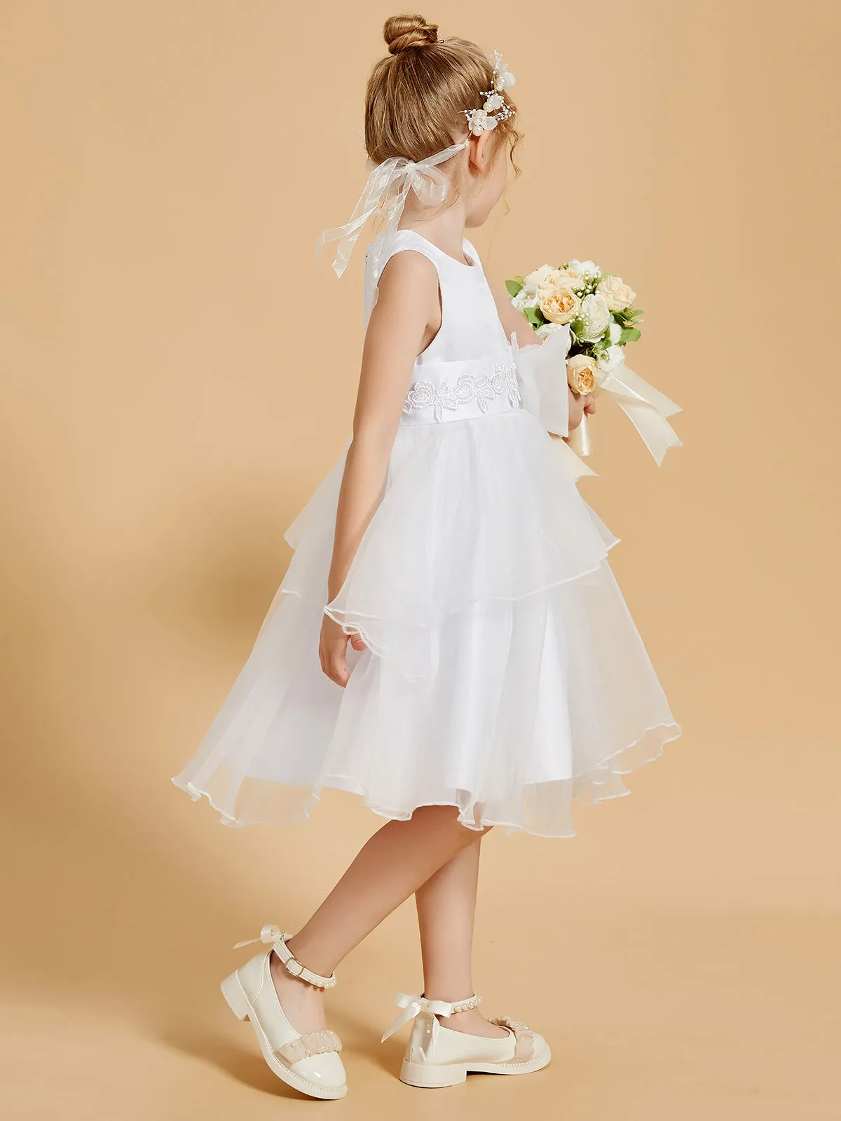 Adorable Knee-Length Flower Girl Dresses with Bowknot Accents