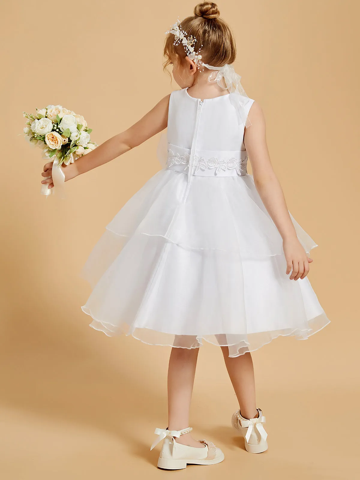 Adorable Knee-Length Flower Girl Dresses with Bowknot Accents