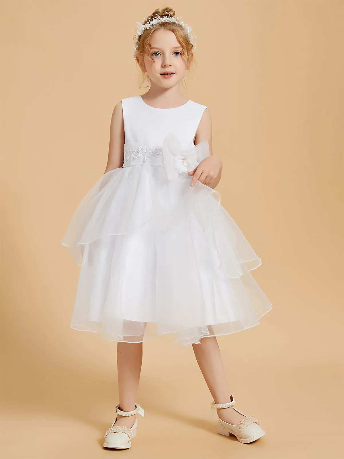 Adorable Knee-Length Flower Girl Dresses with Bowknot Accents