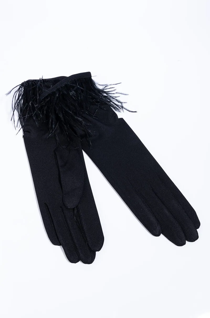 AKKAH SHEER GLOVE WITH FEATHERS