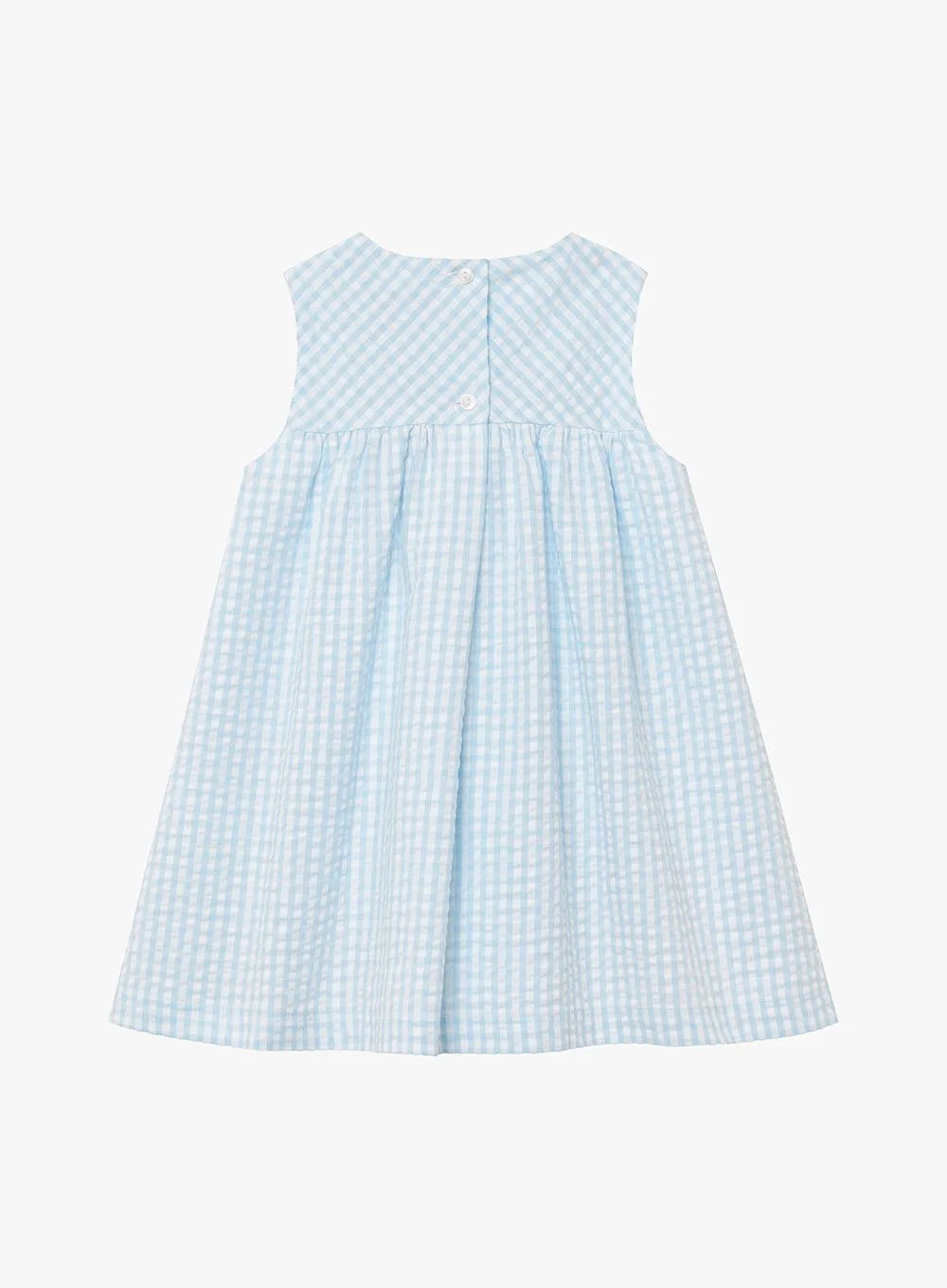 Baby Duck Pinafore in Pale Blue Gingham