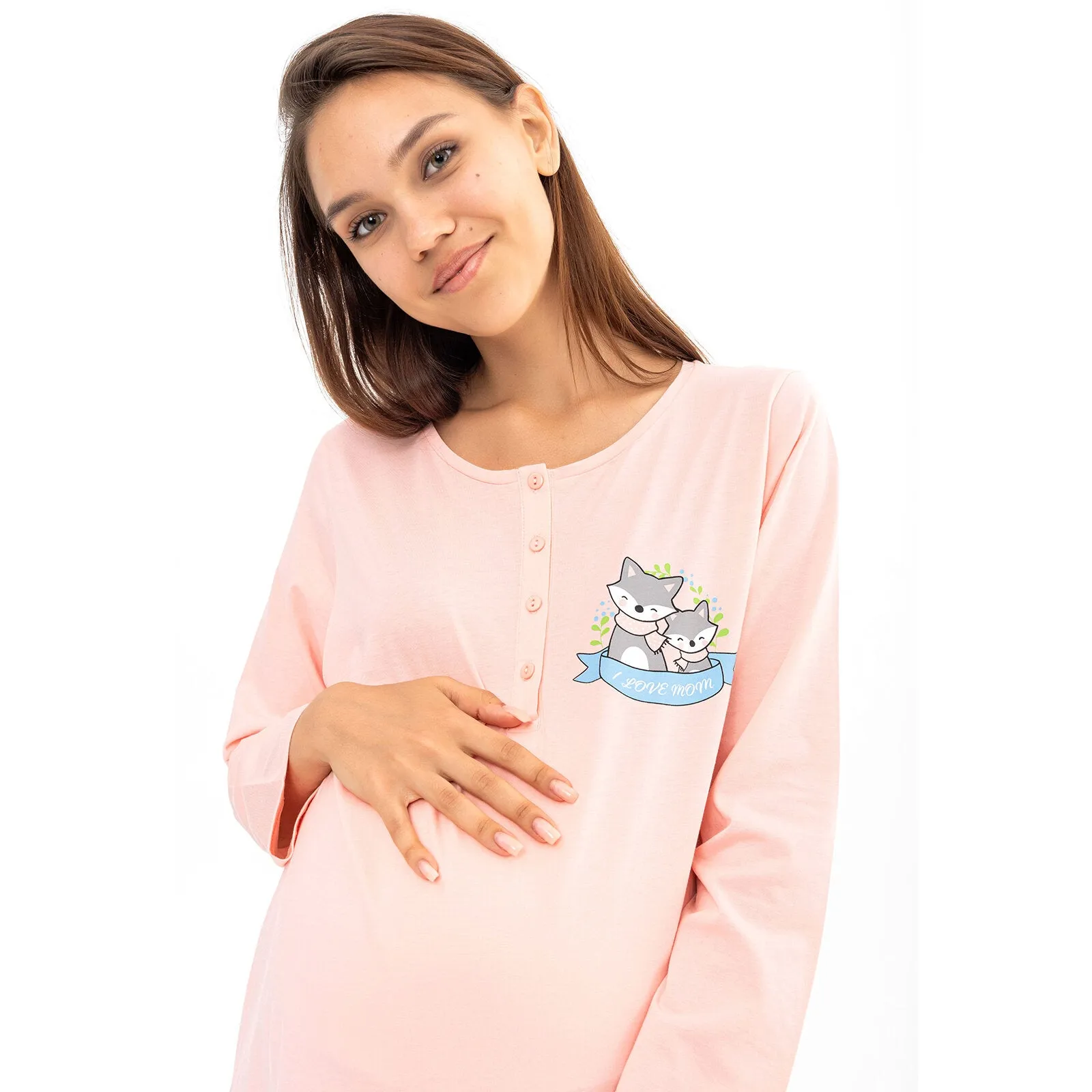 baby mom Pyjama Set - Light Pink