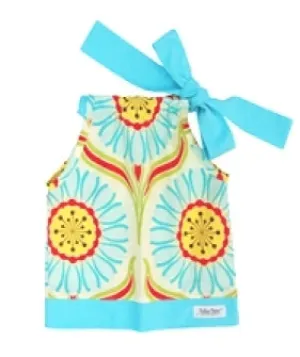 Binksy and Bobo Sash Top (Pop Daisy w/Teal sash)