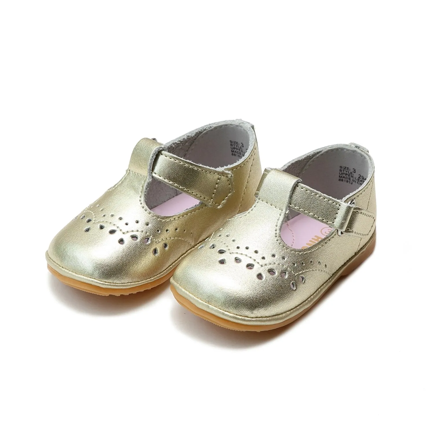 Birdie Leather TStrap Mary Jane - Gold