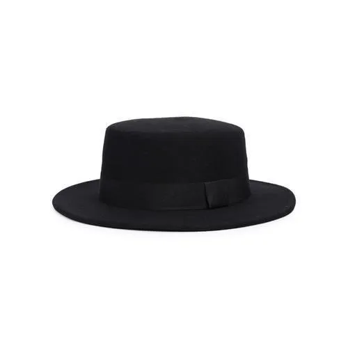 Black Bow Tie Brand Woolen Fedora Hat