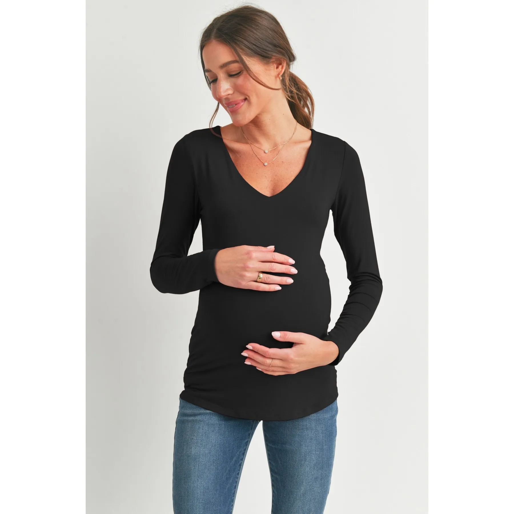 Black Leah Maternity Top