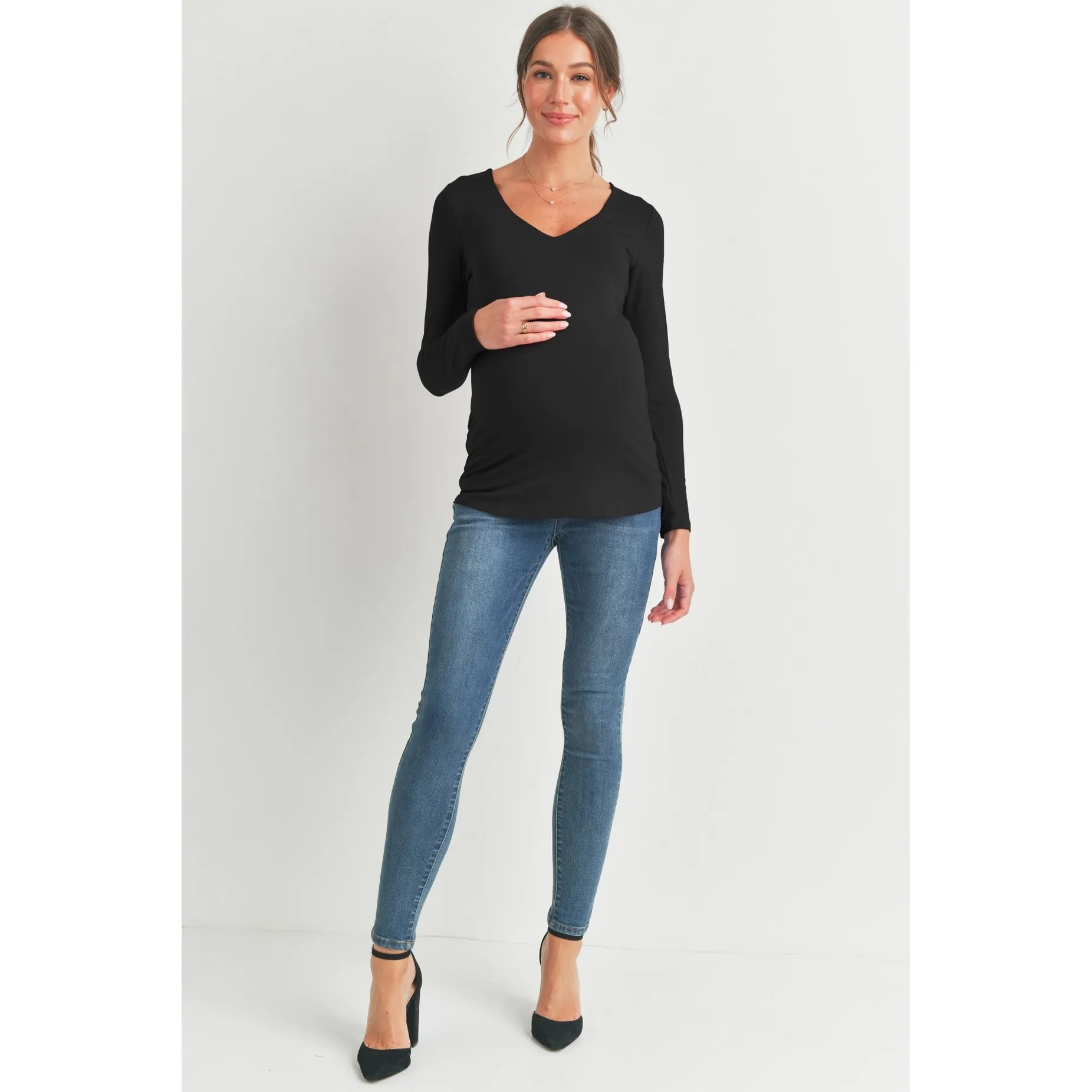 Black Leah Maternity Top