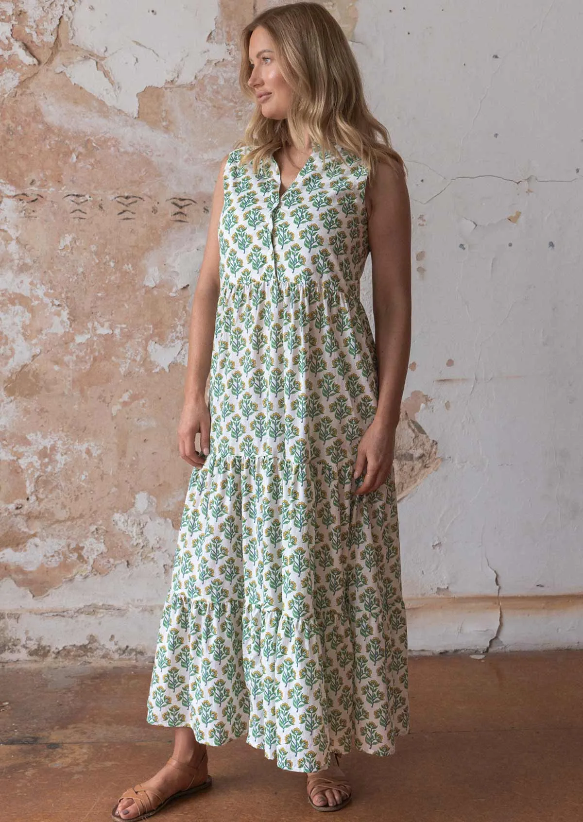 Boho Tiered Maxi Dress Buttercup