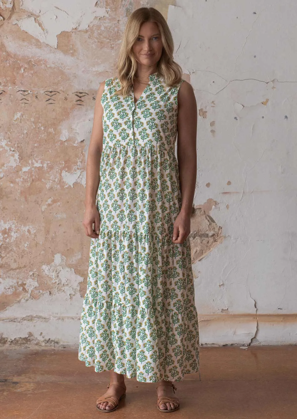 Boho Tiered Maxi Dress Buttercup