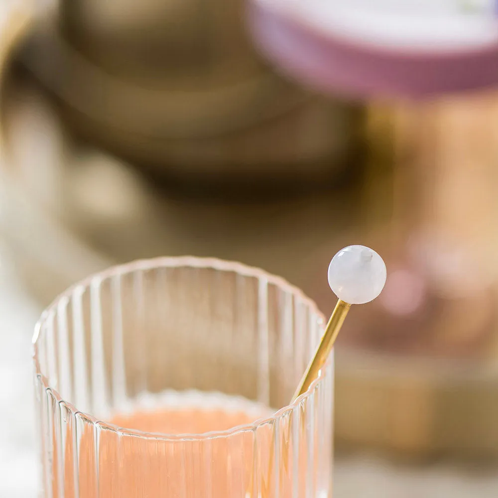 Brass Stirrer with Pink Resin