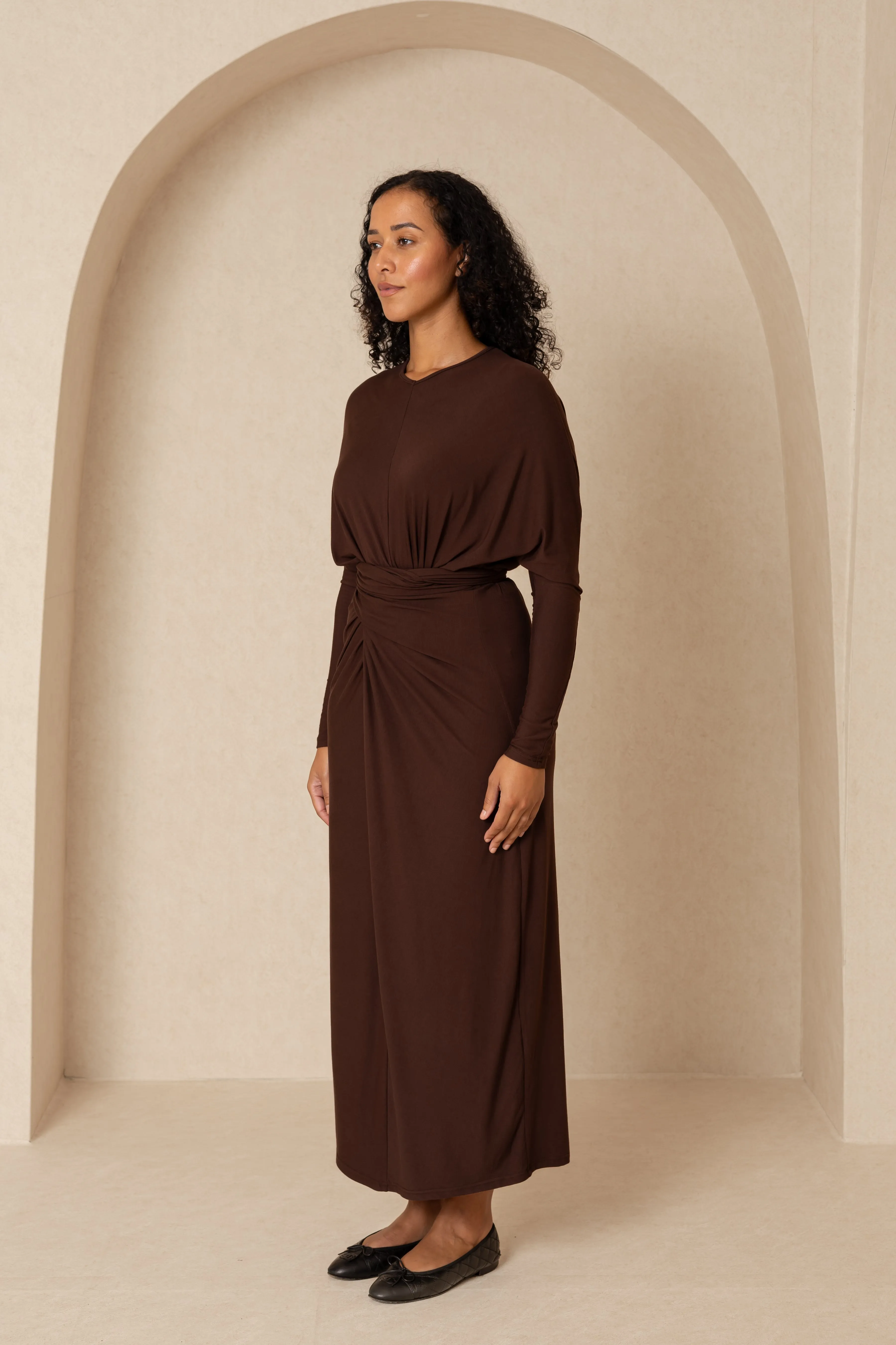 Brown Tie Wrap Maxi