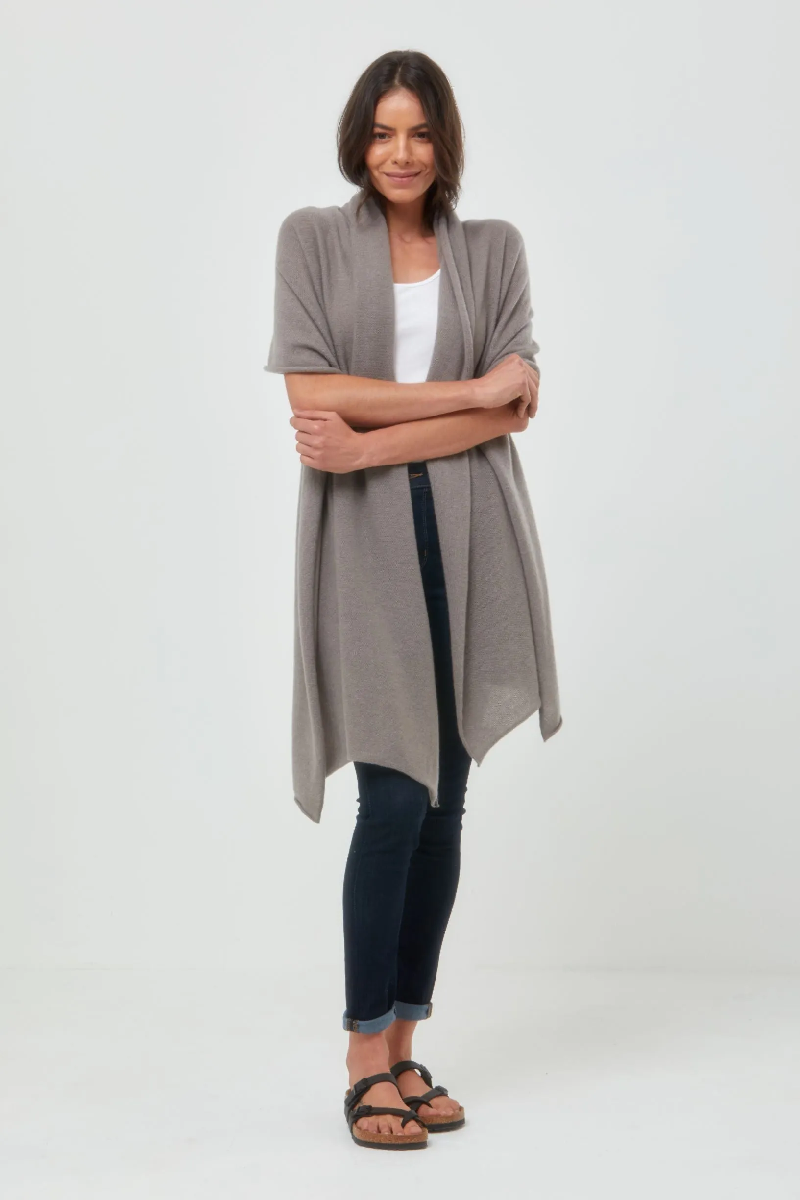 Cashmere Travel Wrap Dark Beige