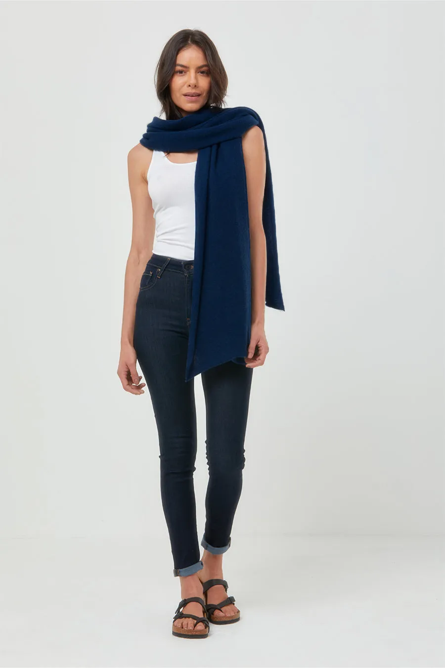 Cashmere Travel Wrap Navy