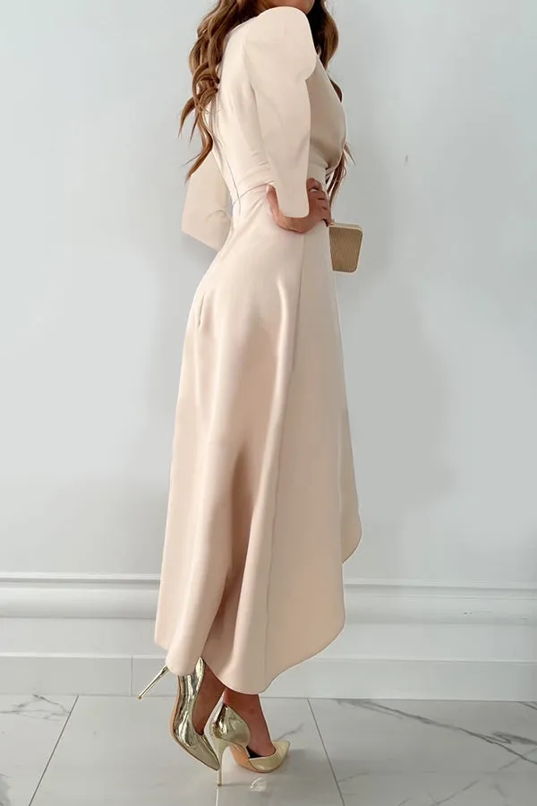 Charming Grace Ruffle Long Sleeve Midi Dress