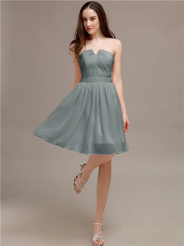 Chiffon Sleeveless A-line Knee-Length Bridesmaid Dresses