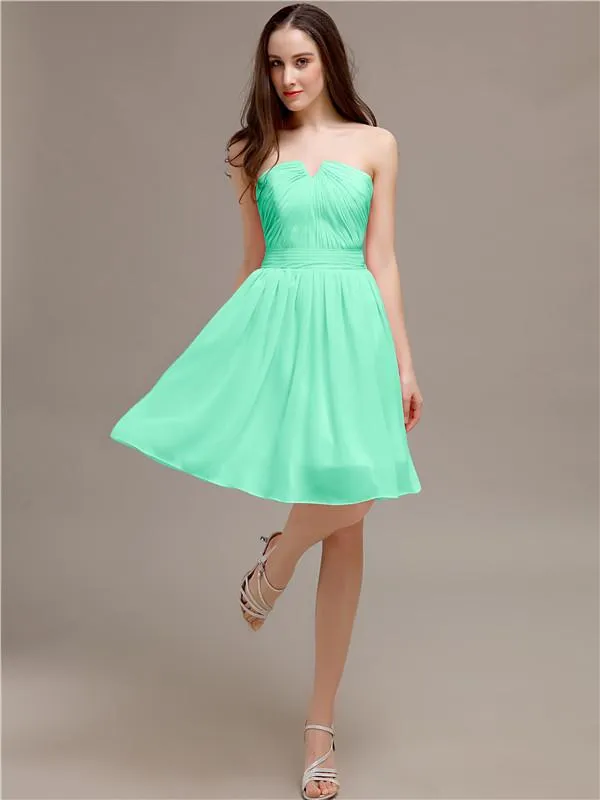 Chiffon Sleeveless A-line Knee-Length Bridesmaid Dresses