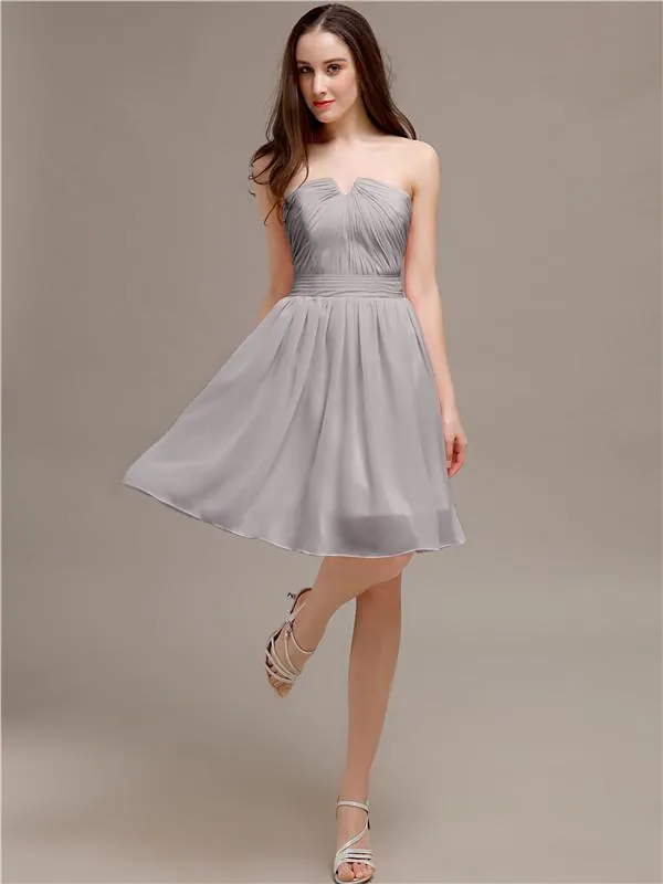 Chiffon Sleeveless A-line Knee-Length Bridesmaid Dresses