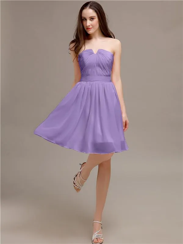 Chiffon Sleeveless A-line Knee-Length Bridesmaid Dresses