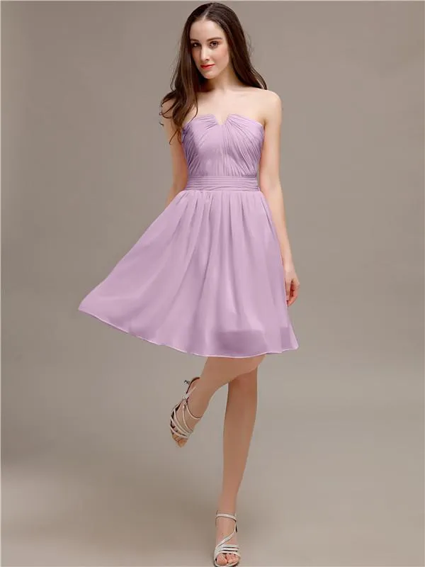 Chiffon Sleeveless A-line Knee-Length Bridesmaid Dresses