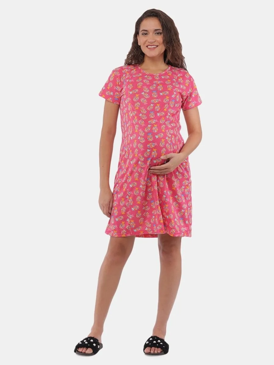 Combo Of Lookin' Pine & Bun In The Oven Maternity T-Shirt Dress