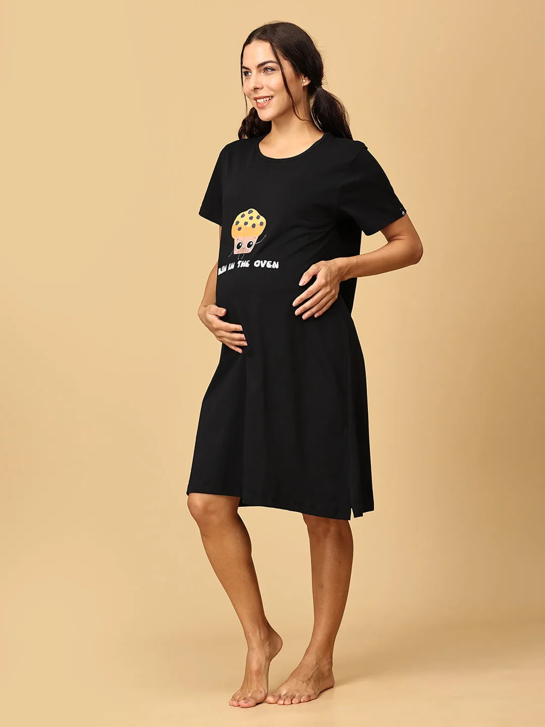 Combo Of Lookin' Pine & Bun In The Oven Maternity T-Shirt Dress