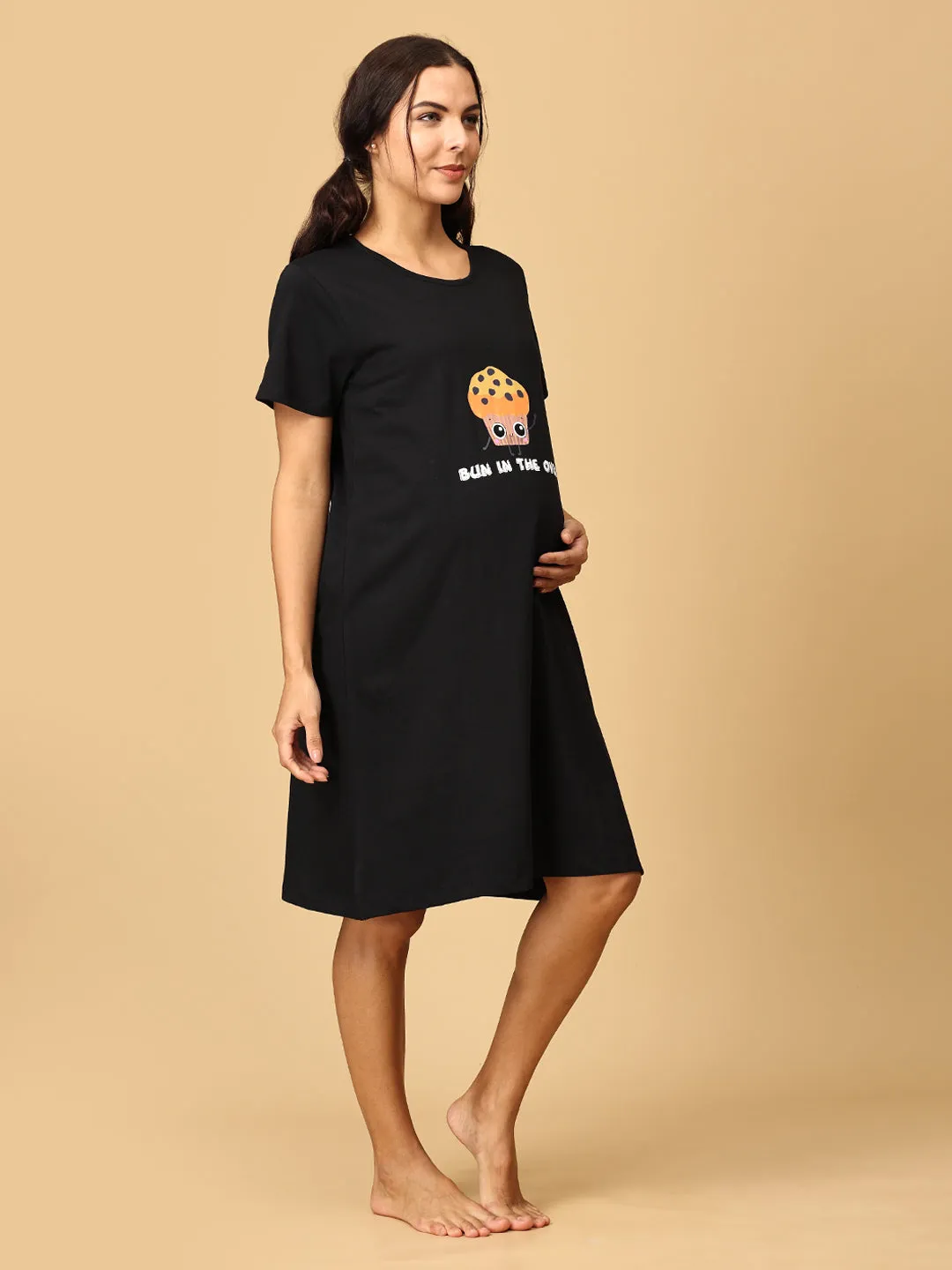 Combo Of Lookin' Pine & Bun In The Oven Maternity T-Shirt Dress