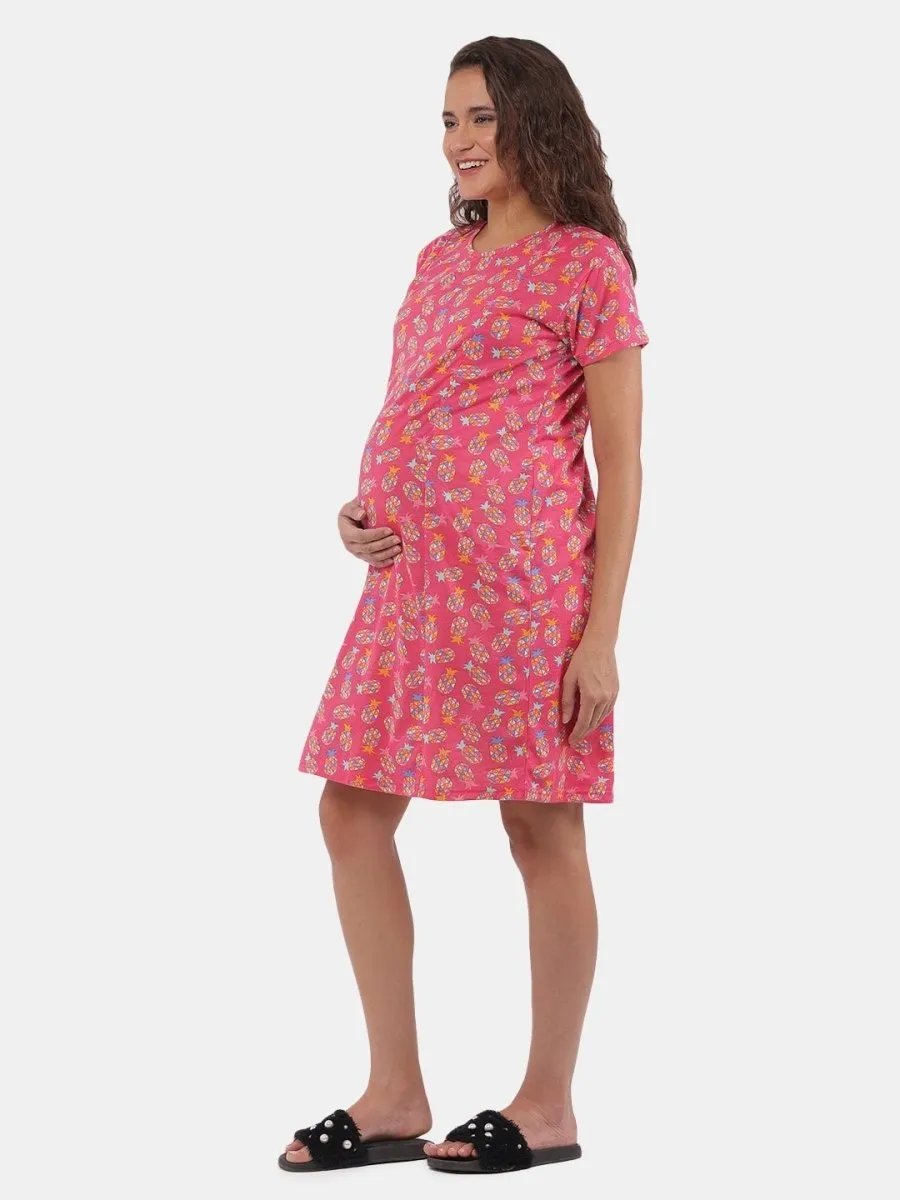 Combo Of Lookin' Pine & Bun In The Oven Maternity T-Shirt Dress