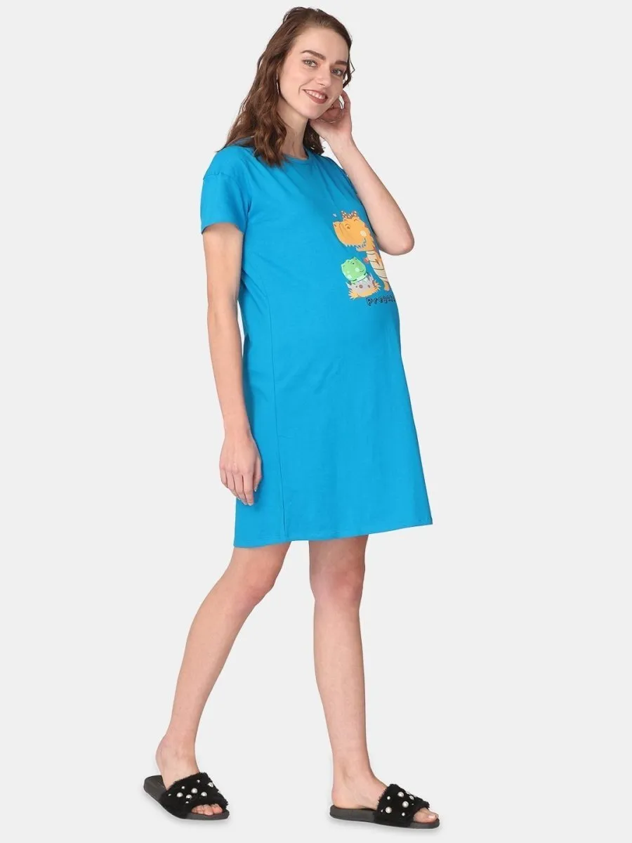 Combo Of Pregasaurus & Lookin' Pine Maternity T-Shirt Dress