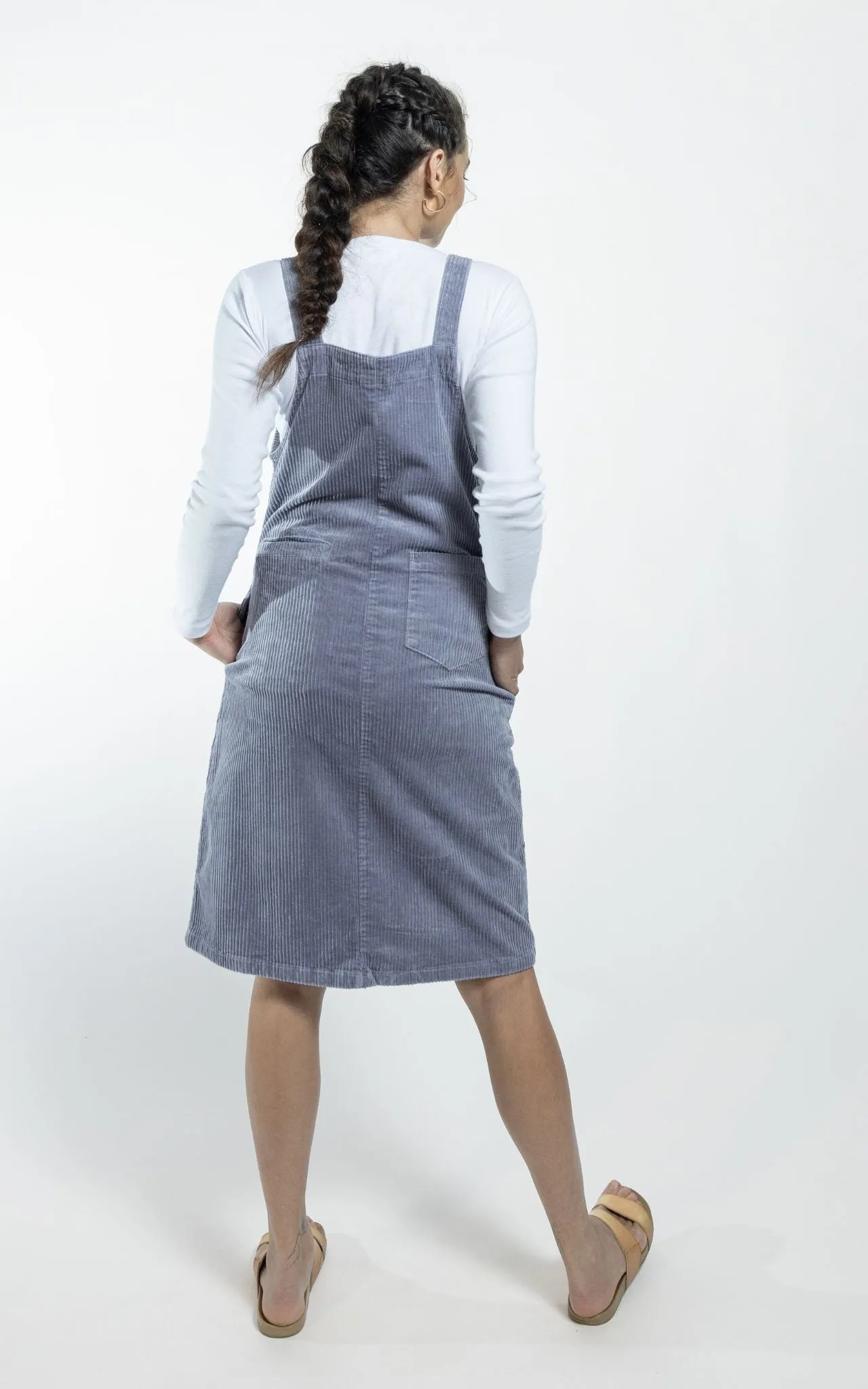 Corduroy Pinafore - Sky Blue