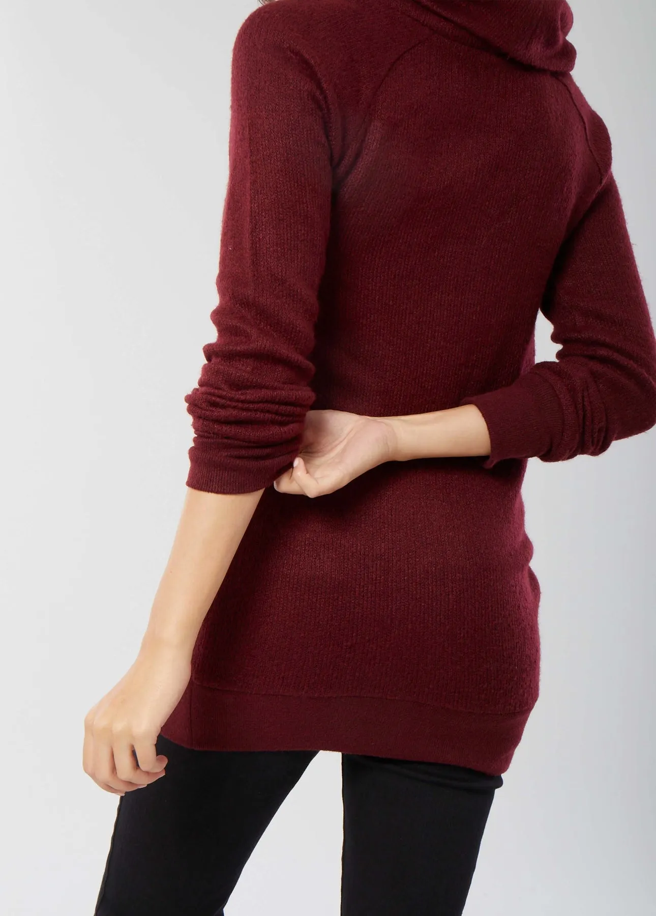 Cowl Neck Tunic - Tawny Port