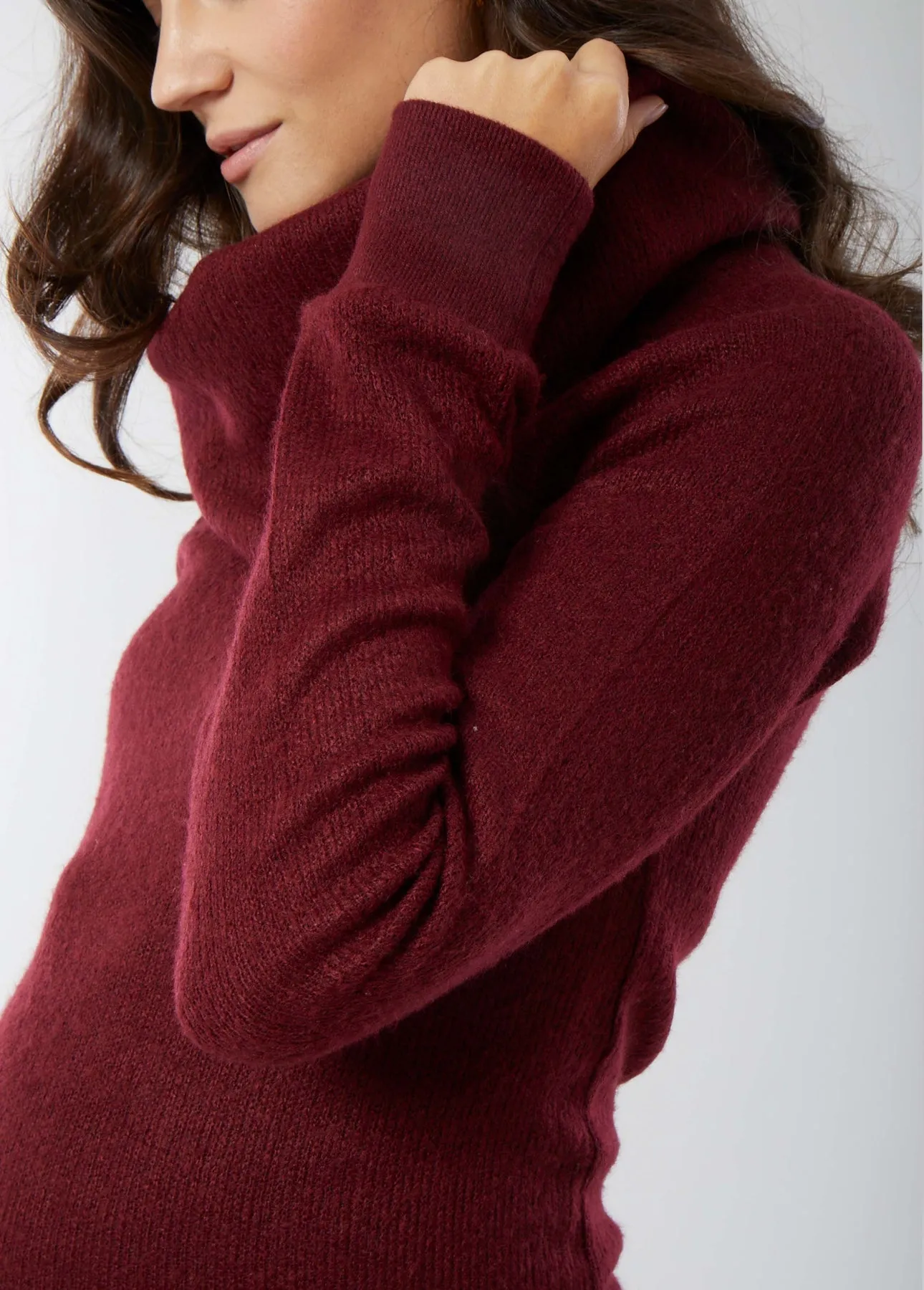 Cowl Neck Tunic - Tawny Port