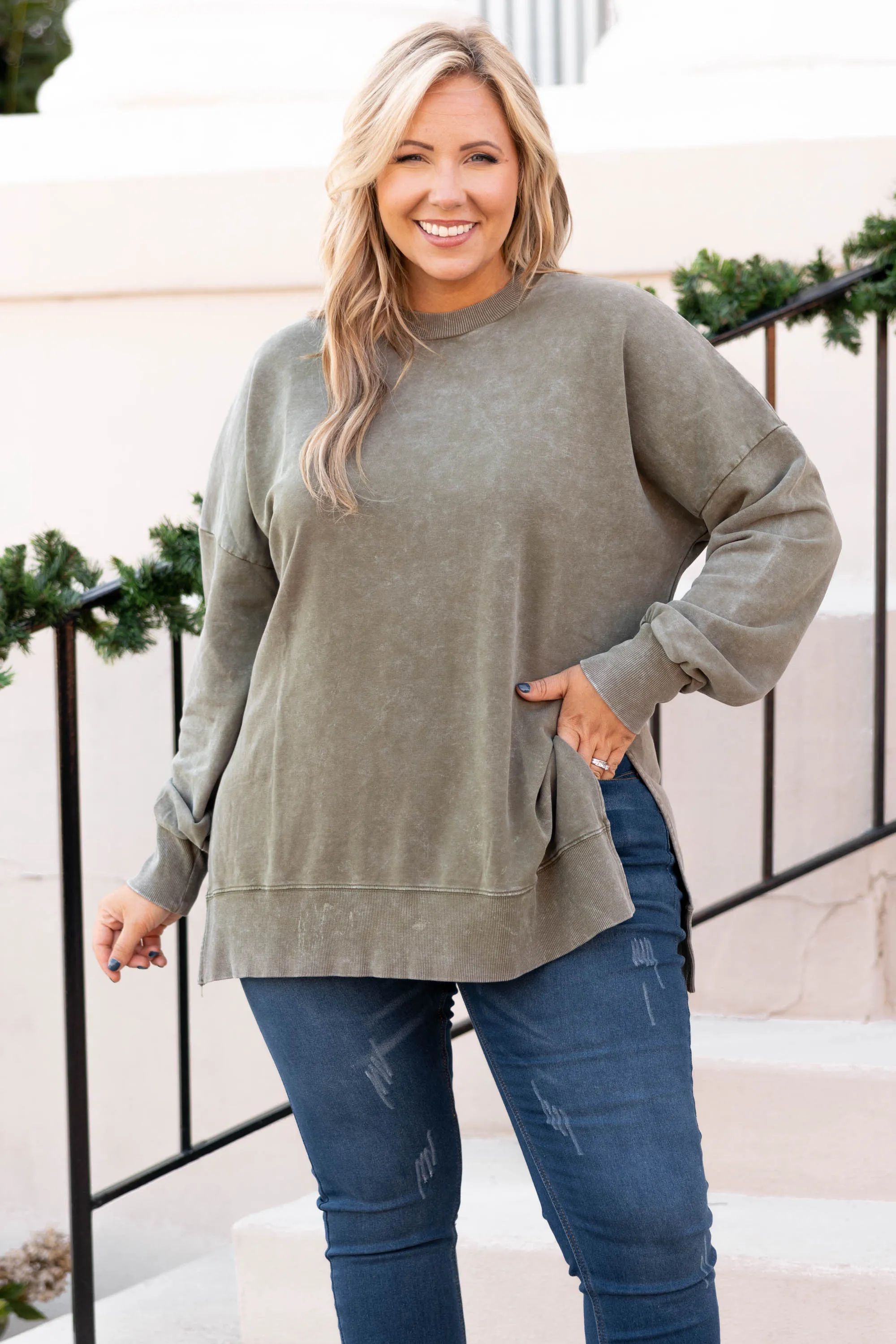 Cozy Pullover, Olive