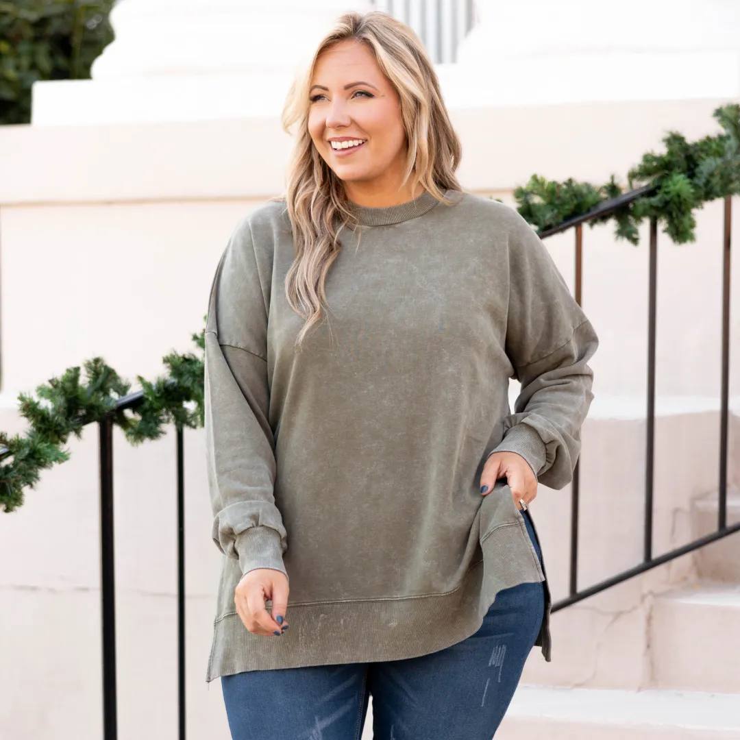 Cozy Pullover, Olive