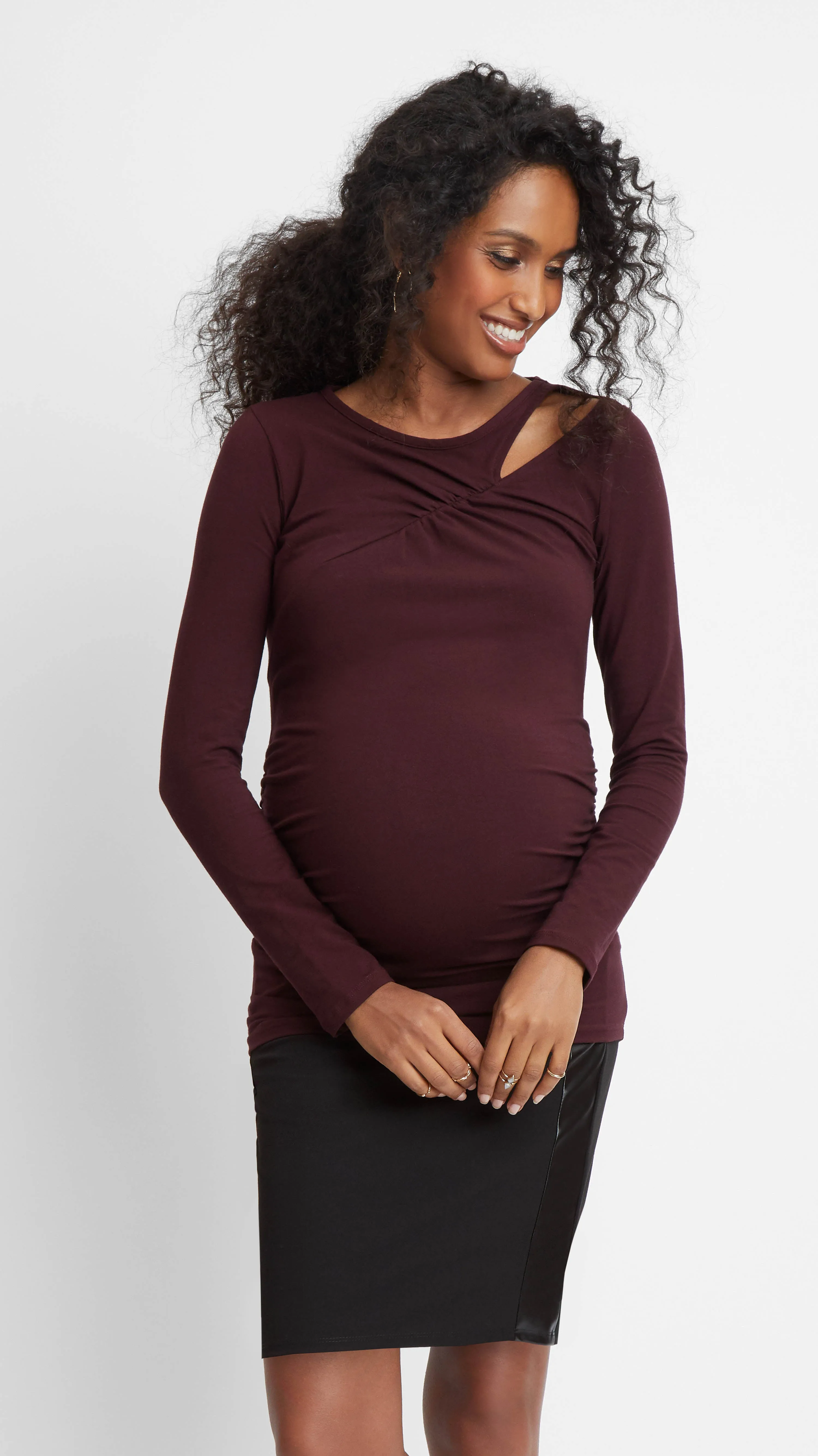 Cross Keyhole Maternity Top