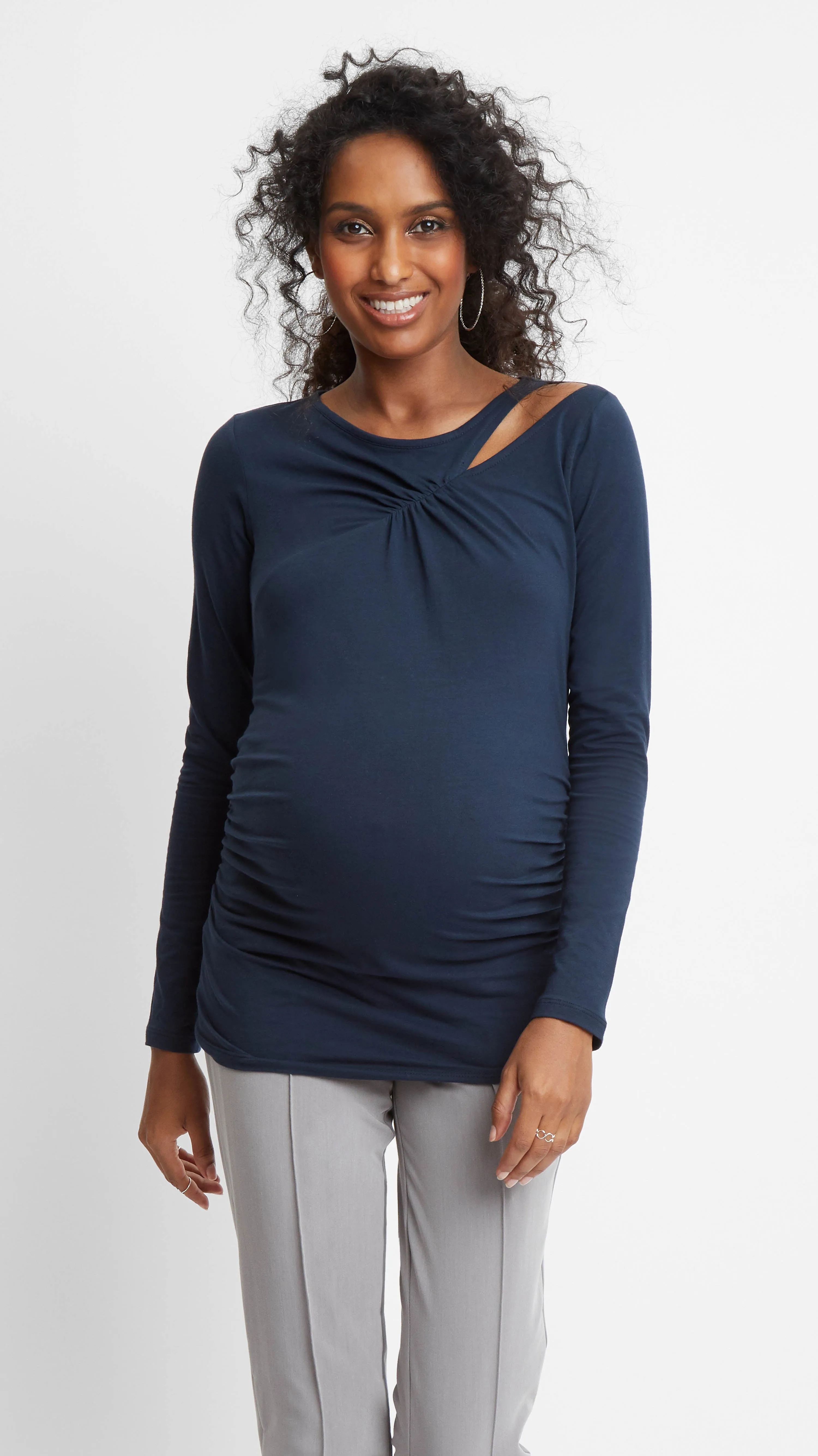 Cross Keyhole Maternity Top