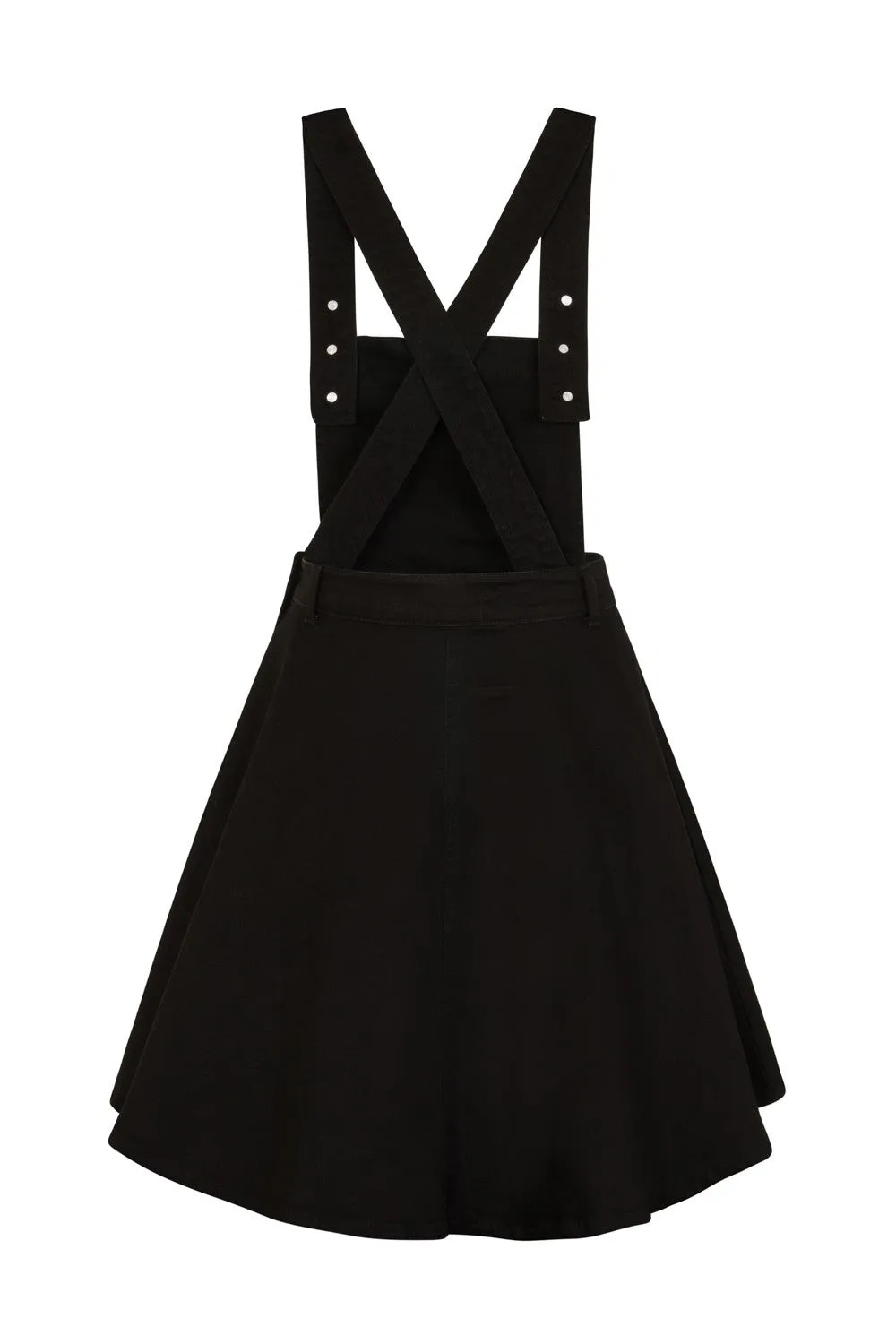 Dakota Black Denim Pinafore Dress