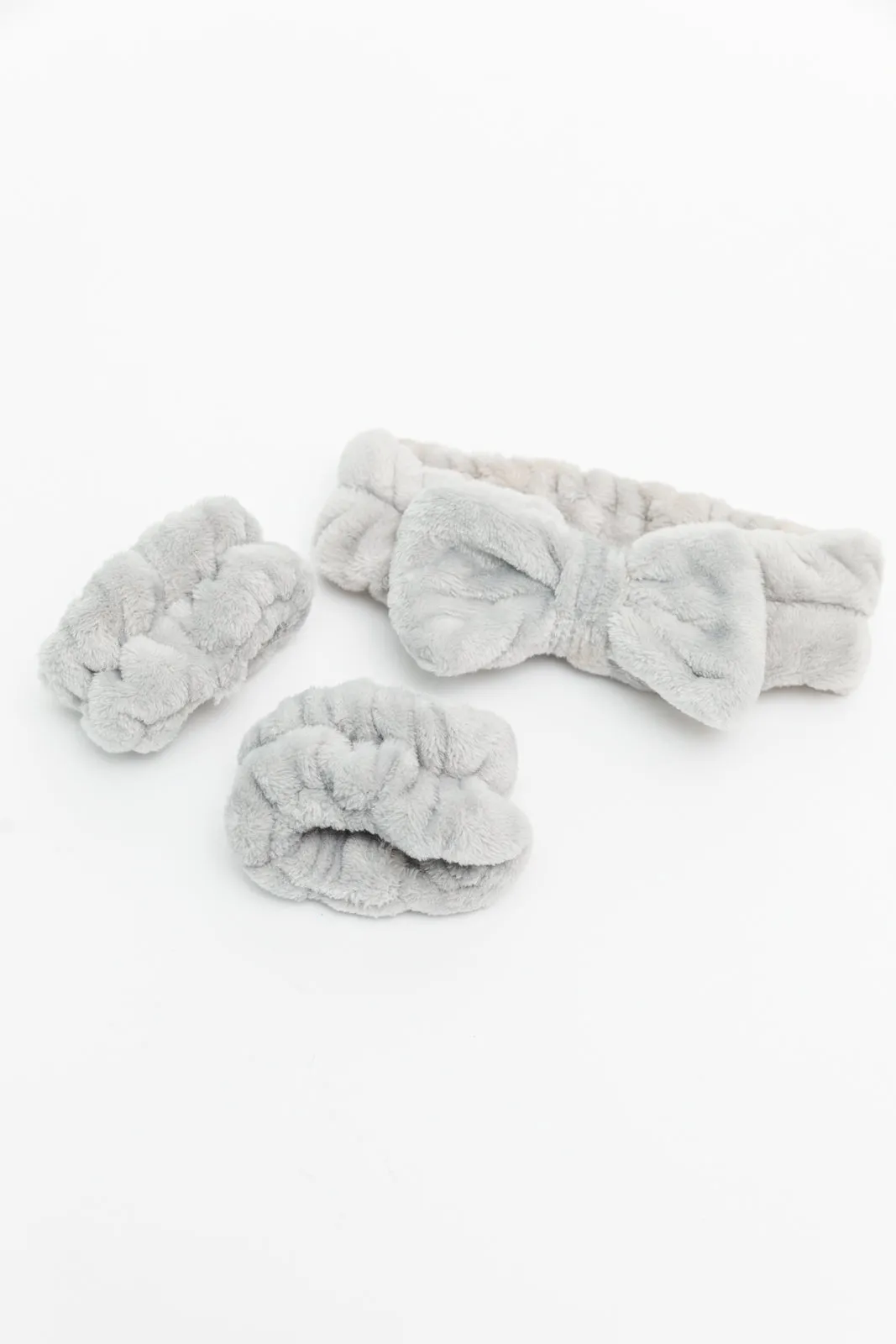 Effortless Days Stretchy Headband & Wristband Set in Gray