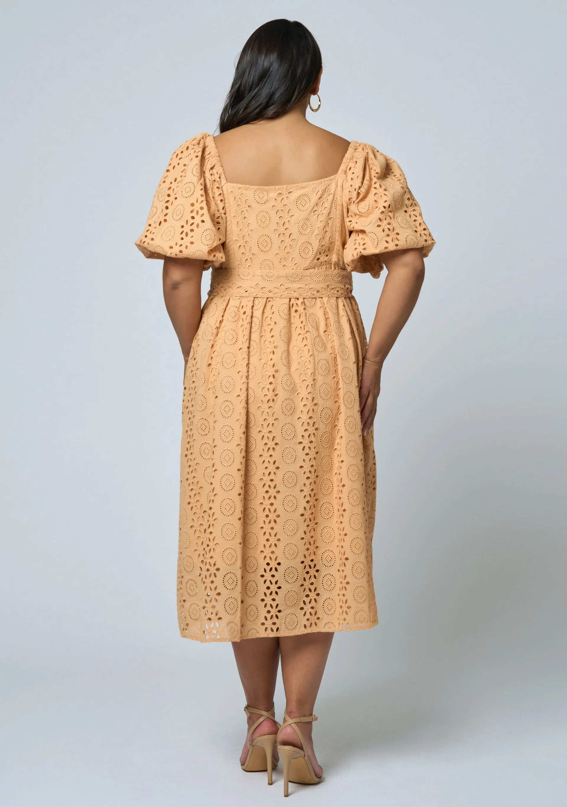 Eliza Broderie Midi Dress