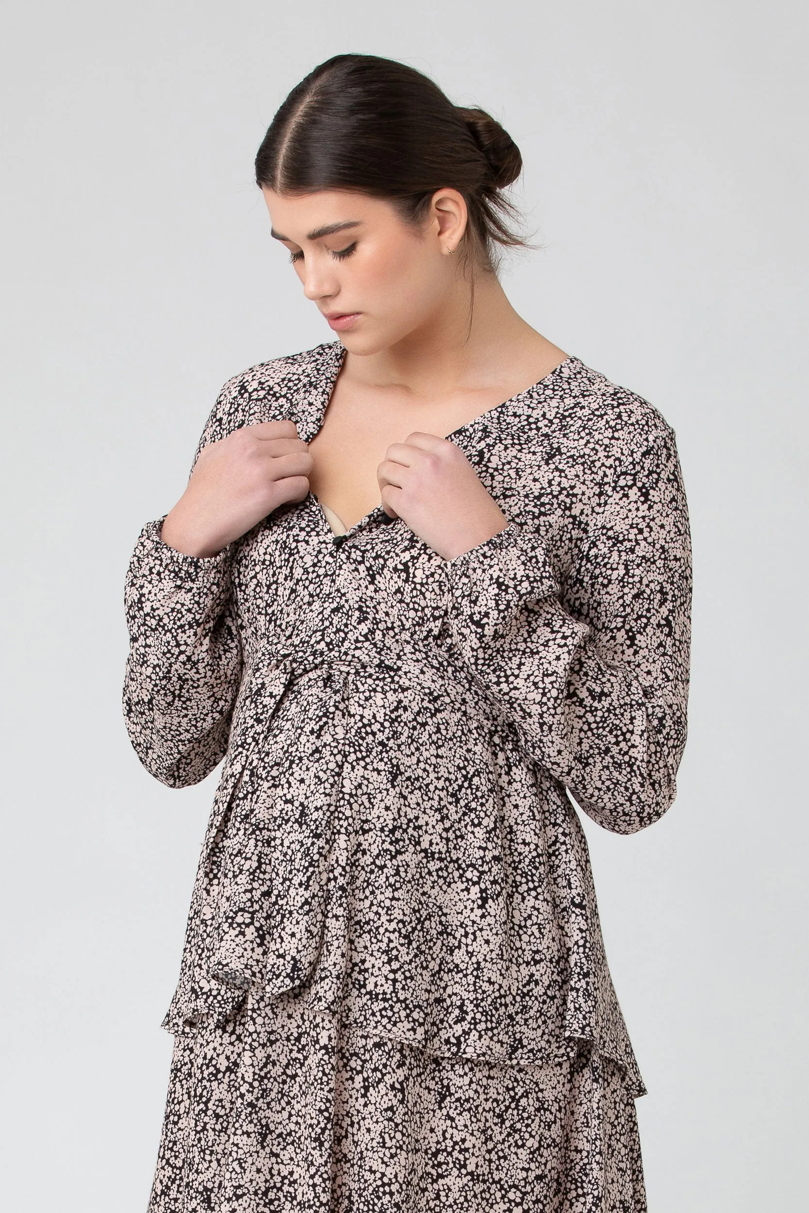 Florence Layered Dress Black / Dusty Pink by Ripe