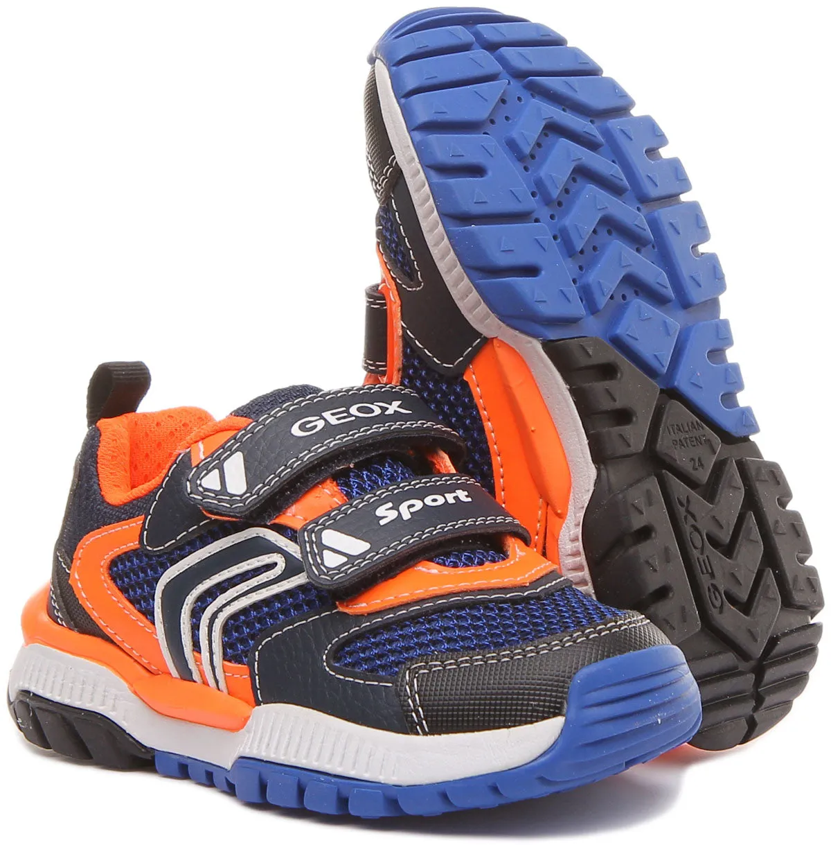 Geox J Tuono B.D In Navy Orange For Kids