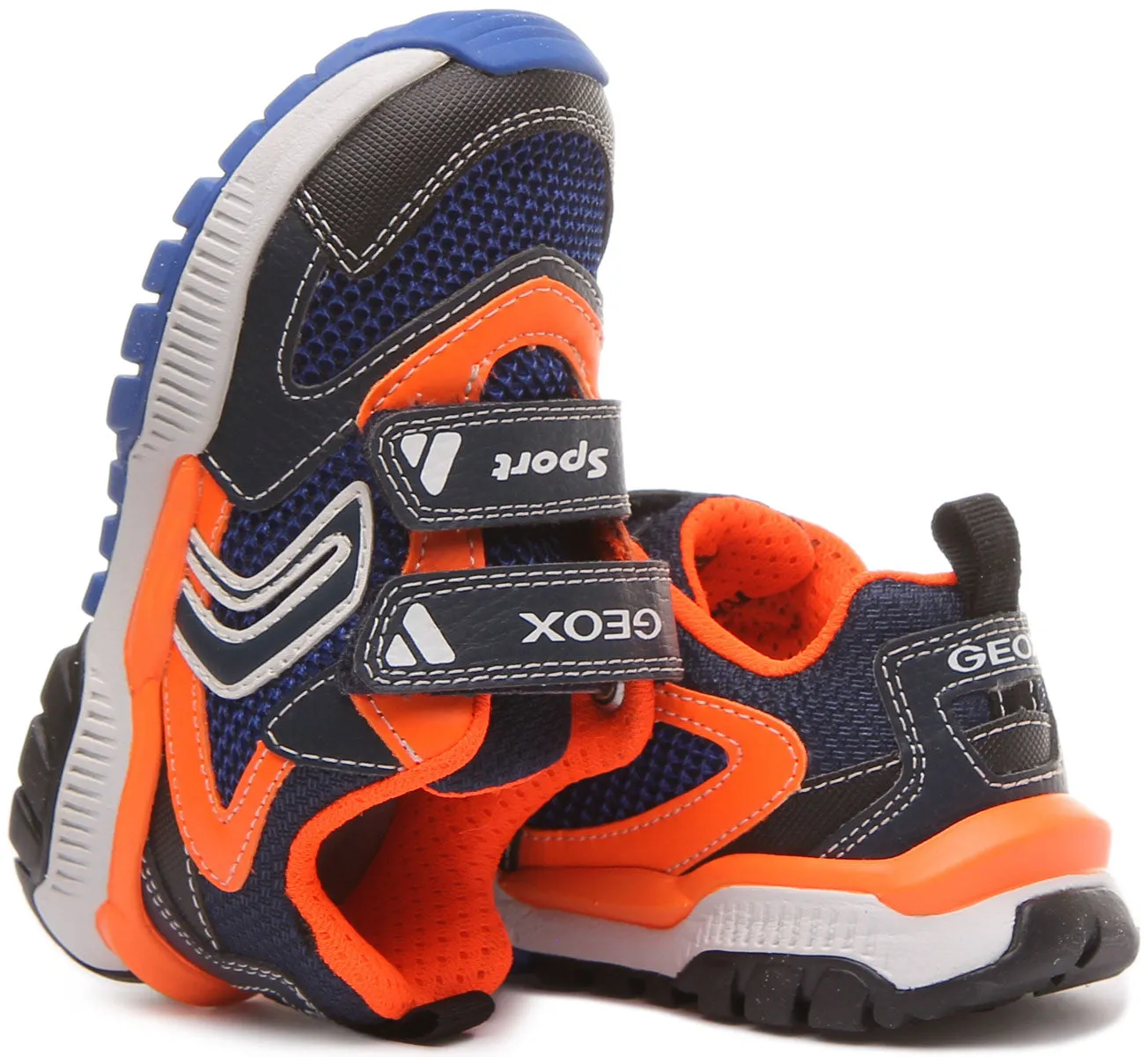 Geox J Tuono B.D In Navy Orange For Kids