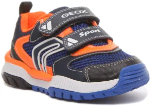 Geox J Tuono B.D In Navy Orange For Kids