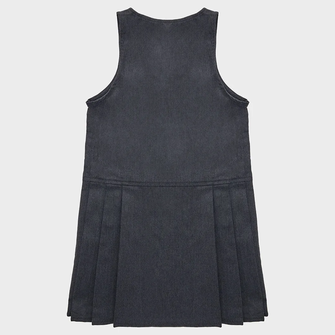 Girls Teflon Pleated Pinafore Dress