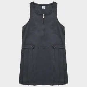 Girls Teflon Pleated Pinafore Dress