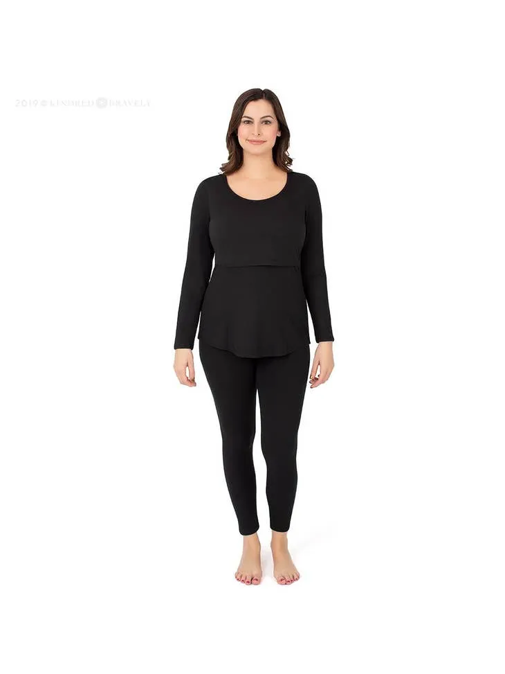 Jane Nursing Pajama Set - Black