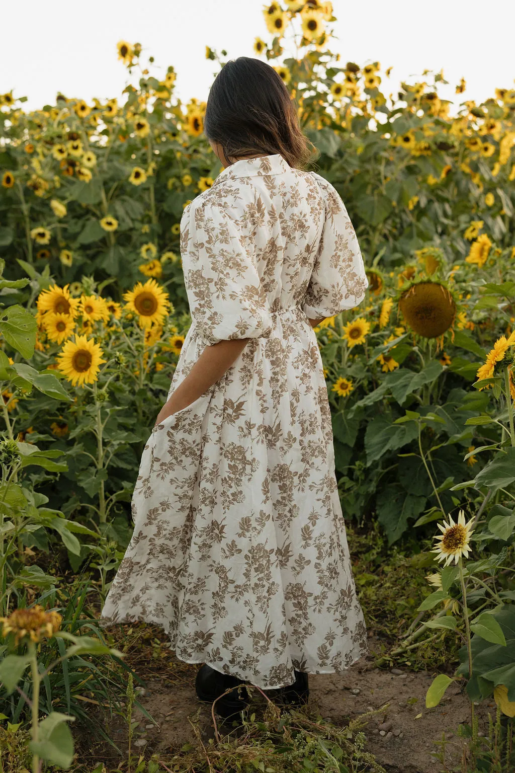 Janine Dress-Ivory/Brown