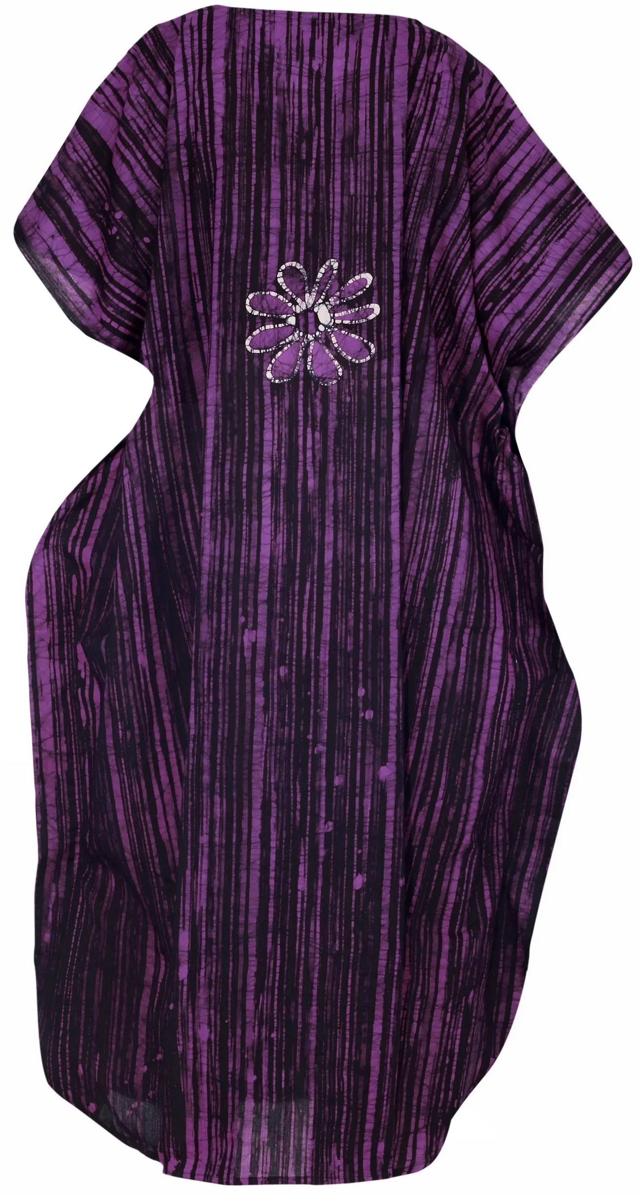 LA LEELA Cotton Batik Printed Women's Kaftan Kimono Summer Beachwear Cover up Dress OSFM 14-18W [L- 2X] Violet_B36